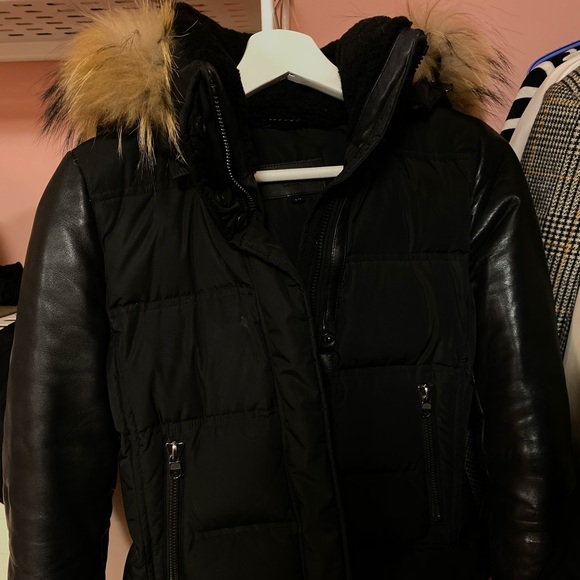 MACKAGE BLACK WINTER DOWN JACKET WITH FUR HOOD - Picture 2 of 3